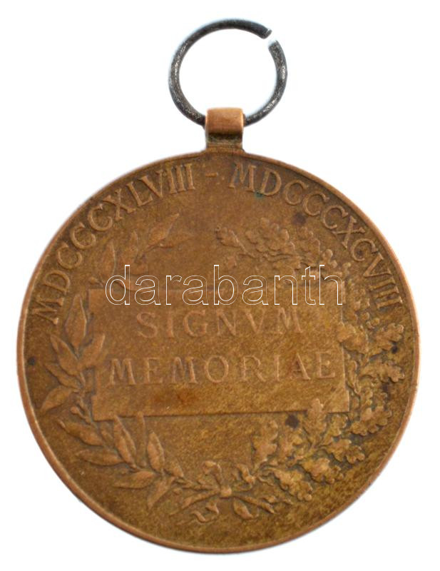 1898. 'Jubileumi Emlékérem a Fegyveres Erő Számára / Signum memoriae (AVSTR)' bronz kitüntetés mellszalag nélkül T:2 Hungary 1898. 'Commemorative Jubilee Medal for the Armed Forces' bronze decoration without ribbon C:EF NMK 249. - Image 2
