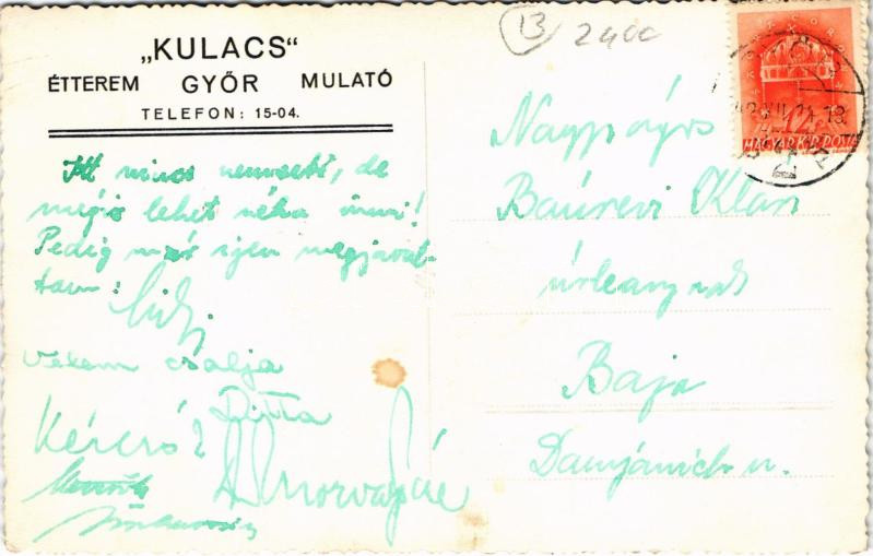 1942 Győr, Kulacs étterem és mulató, belső - Image 2