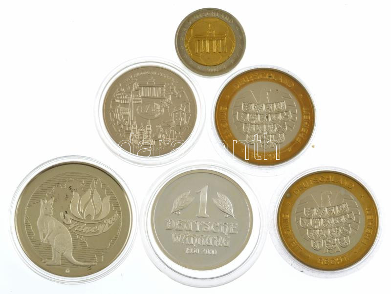 6xklf modern emlékveret, közte XXVII. Olimpiai Játékok Sydney, 50 éves a német márka, német tartományok épületei, és klf fantázia eurók T:1 6xdiff modern commemorative medallions and coins, in it XXVII Olympic Games Sydney, 50th - Image 2