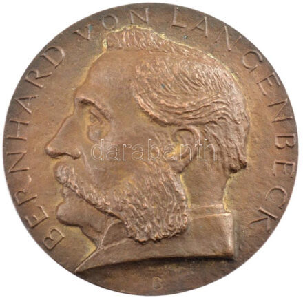 Német Szövetségi Köztársaság(?) 1983. 'Bernhard von Langenbeck / 1810-1887 Sebész' kétoldalas, öntött bronz plakett. Szign.: Thomae (98mm) T:1- Federal Republic Germany(?) 1983. 'Bernhard von Langenbeck / 1810-1887 Chirurg' double-sided,
