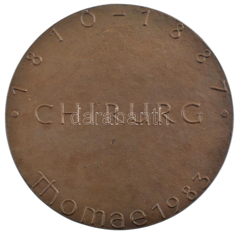 Német Szövetségi Köztársaság(?) 1983. 'Bernhard von Langenbeck / 1810-1887 Sebész' kétoldalas, öntött bronz plakett. Szign.: Thomae (98mm) T:1- Federal Republic Germany(?) 1983. 'Bernhard von Langenbeck / 1810-1887 Chirurg' double-sided, - Image 2
