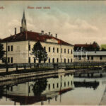 1913 Zólyombrézó, Podbrezová; Állami elemi iskola / elementary school + 'ZÓLYOM-BREZÓ - ZÓLYOM 98. SZ.' vasúti mozgóposta bélyegző (EK)