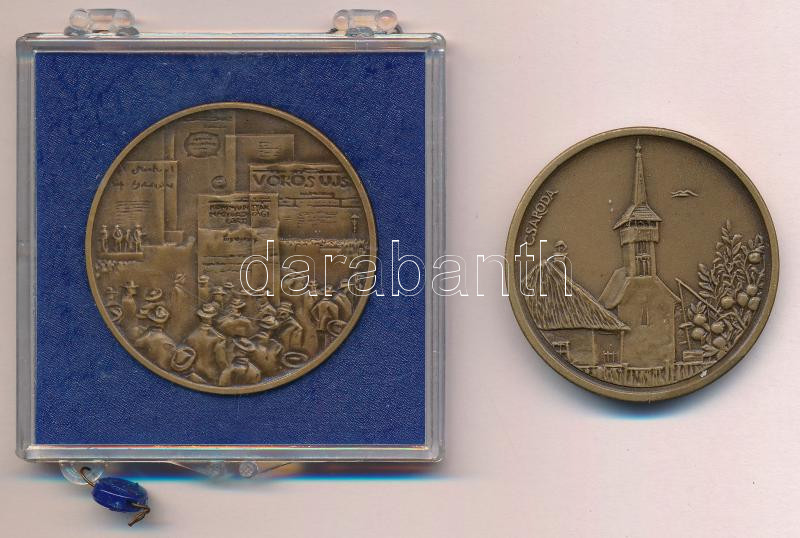 1979. 'A Magyar Tanácsköztársaság 60. évfordulója emlékére 1919-1979' Br emlékérem eredeti plombált ÁPV tokban + Tóth Sándor (1933-) DN 'Nyír Tourist' Br emlékérem, Csaroda (40mm) T:1-