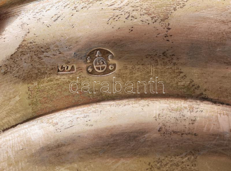 Ezüst (Ag) antik bécsi tányér, jelzett, 1840, mester: CJ.. d:18,5cm, Nettó: 165g - Image 3