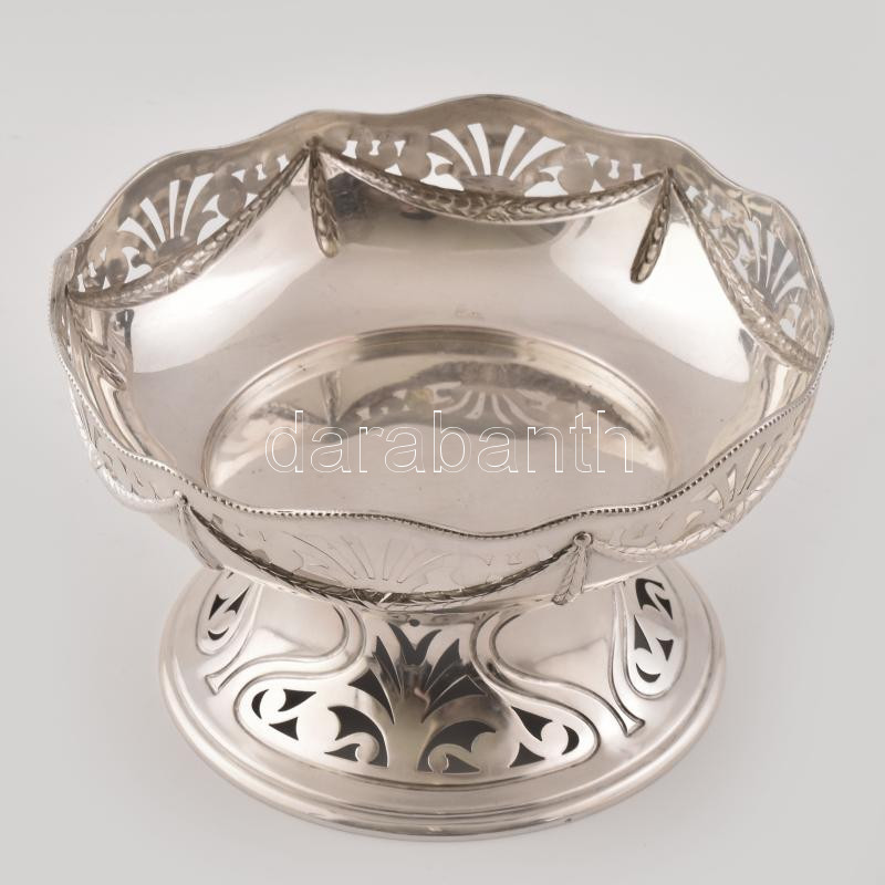 Ezüst (Ag) kínálótál, német, jelzett: Bachruch, d: 18,5cm, nettó: 354g
