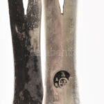 Ezüst (Ag) antik bécsi cukorcsipesz, jelzett, 1820 körül, h: 15 cm, nettó: 38g - Image 3