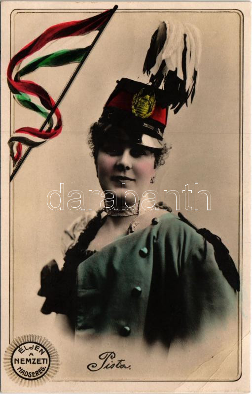 1906 Pista - Éljen a nemzeti Hadsereg! magyar hazafias propaganda katonalánnyal (EB)
