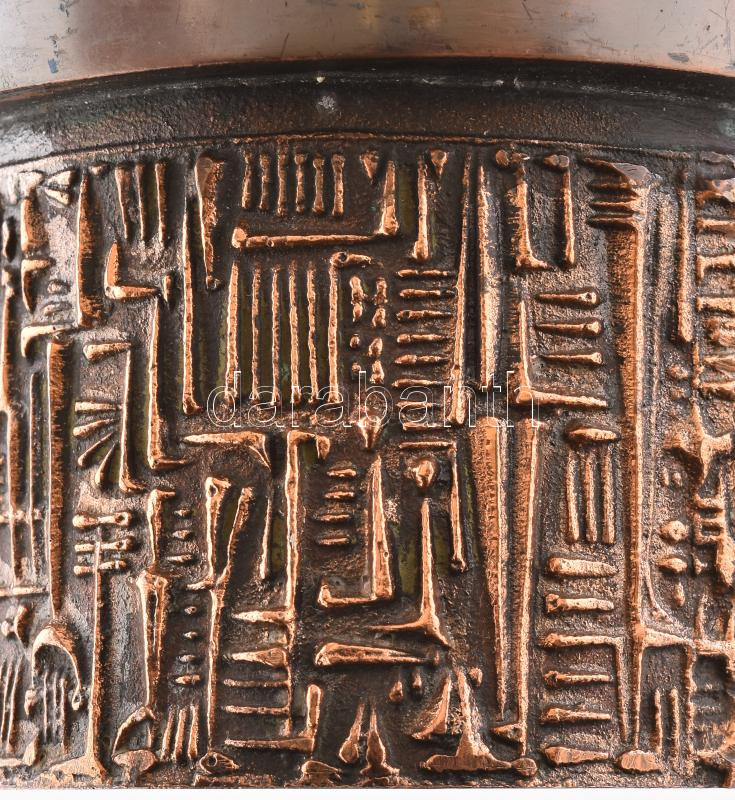 Jelzés nélkül: Iparművészeti réz váza, kopott, horpadással, m: 32,5 cm - Image 2
