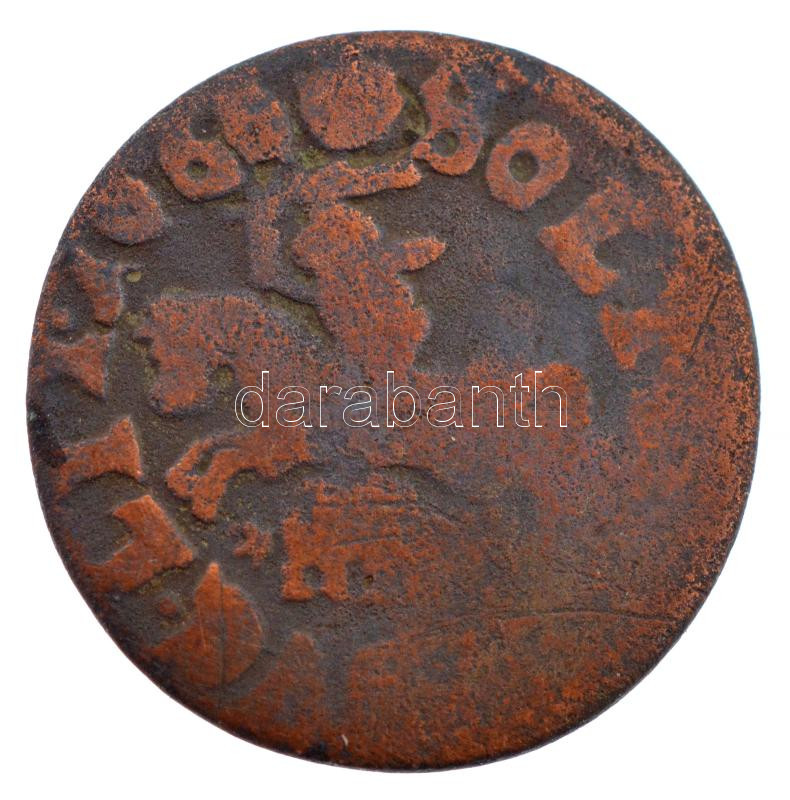 Lengyel Királyság 1674-1696. Denár bronz 'III. Sobieski János' (1,17g) T:3 Poland 1674-1696. Denar bronze 'Jan III Sobieski' (1,17g) C:F - Image 2