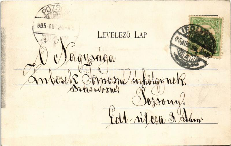 1905 Ipolyság, Sahy; Ipoly híd, templom. Neumann Jakab kiadása / Ipel river bridge, church - Image 2