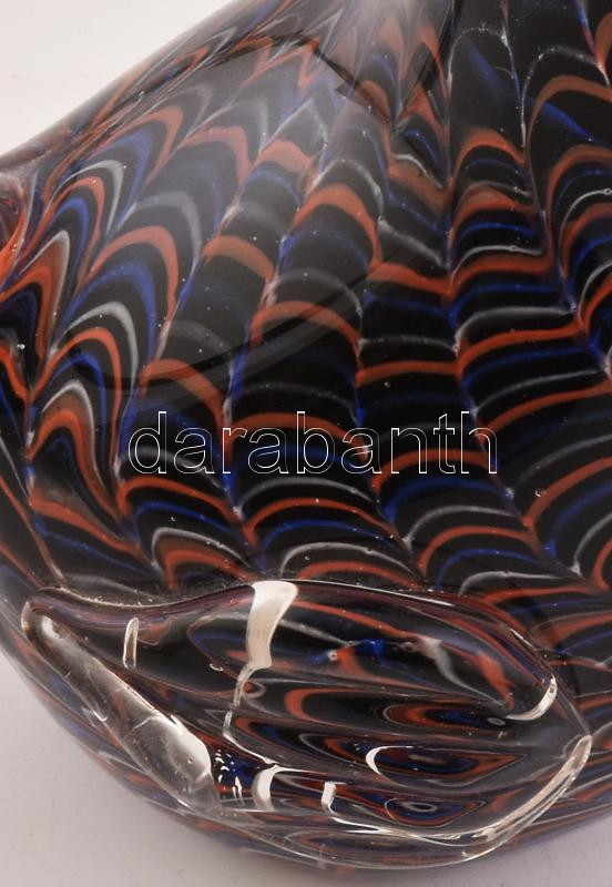 Murano üveg kakas, késszel készített, jelzés nélkül, hibátlan, m: 24 cm - Image 3