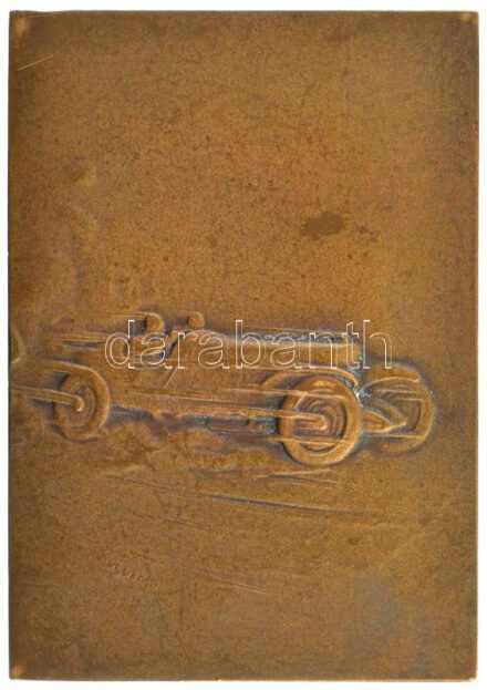 1931. 'GYAMC 1931. aug. 20. (Győri Automobil és Motor Club)' bronz díjplakett (37x53mm) T:2 ph. Hungary 1935. 'GYAMC (Győr Automobil and Motor Club) - 20 Aug 1931' bronze award plaque (37x53mm) C:XF edge error