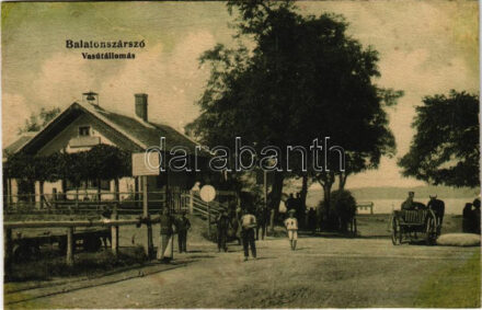 1922 Balatonszárszó, Vasútállomás. Müller Samu kiadása (r)