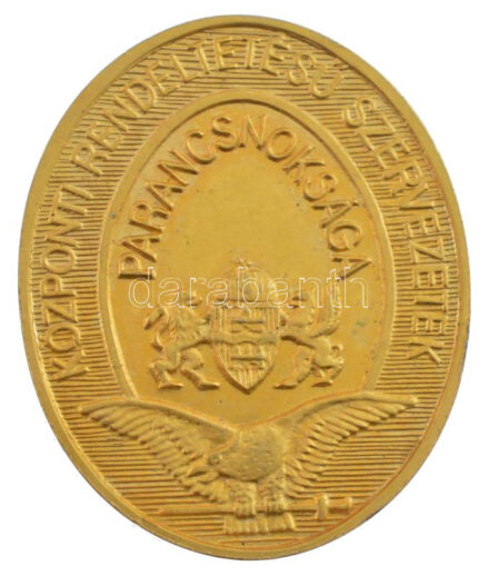 1996. 'Központi Rendeltetésű Szervezetek Parancsnoksága 1971-1996' aranyozott fém emlékérem (31x26mm) T:1-