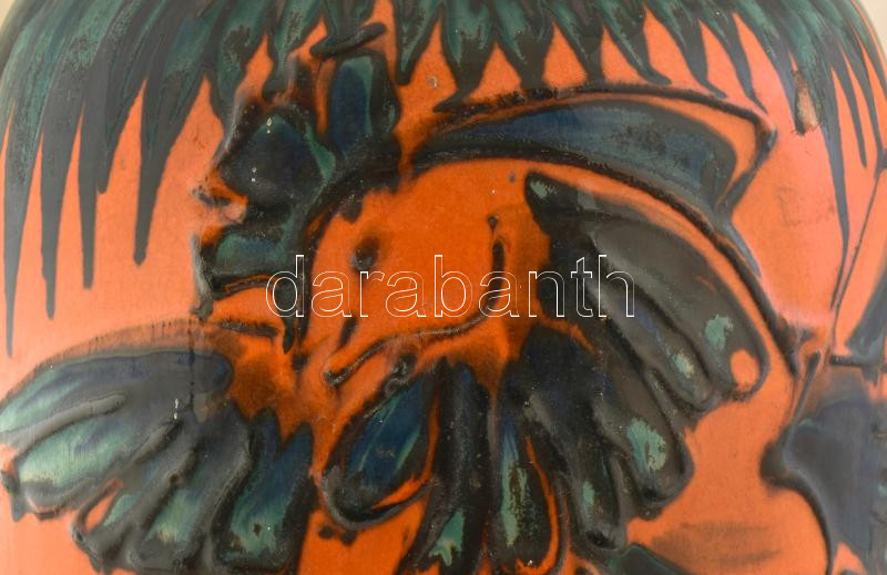 Német retró Scheurich padlóváza, kerámia, jelzett, hibátlan, 1970 körül, m: 52 cm - Image 2
