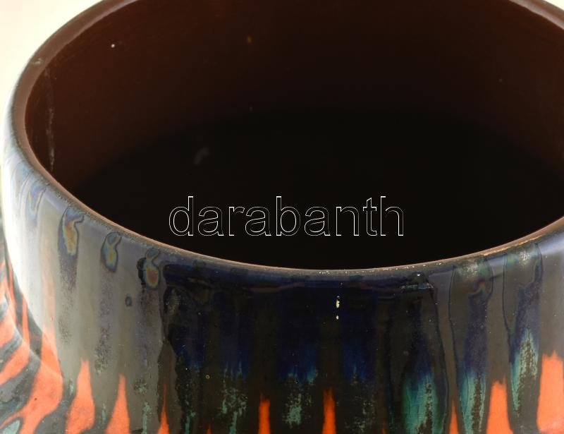 Német retró Scheurich padlóváza, kerámia, jelzett, hibátlan, 1970 körül, m: 52 cm - Image 3