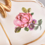 Limoges manufaktúra, leveses tál alátéttel, kézzel festett porcelán, jelzett, minimális kopással, Terv: Delmotte. 47x31x30 cm - Image 3