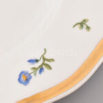 Limoges manufaktúra, leveses tál alátéttel, kézzel festett porcelán, jelzett, minimális kopással, Terv: Delmotte. 47x31x30 cm - Image 4