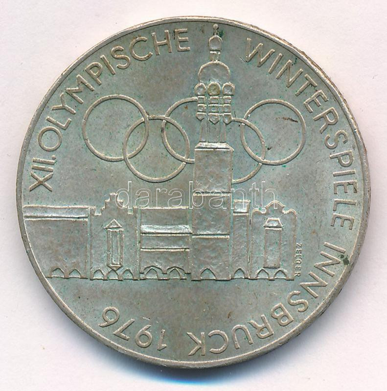 Ausztria 1976. 100Sch Ag 'Téli Olimpia Innsbruck' T:1- patina Austria 1976. 100 Schilling 'Winter Olympics Innsbruck / Building and Olympic logo' C:AU Krause KM#2927 - Image 2