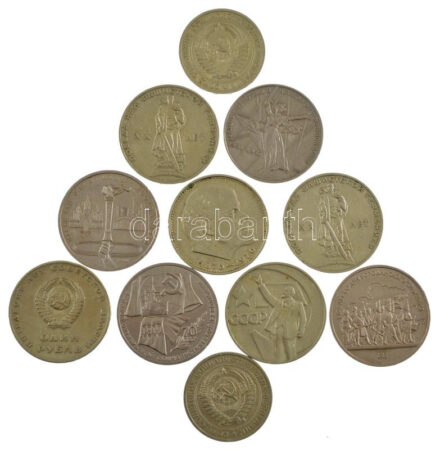 Szovjetunió 1964-1987. 1R Cu-Ni (11db, 8xklf, ebből 9db forgalmi emlékérme) T:1--2- Soviet Union 1964-1987. 1 Ruble Cu-Ni (11pcs, 8xdiff, 9pcs circulating commemorative coins) C:AU-VF