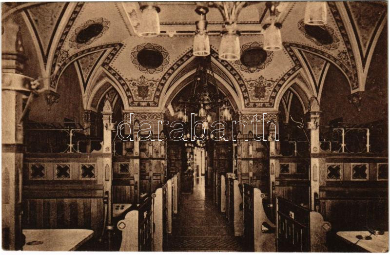 1914 Budapest V. Förster János sörözője az 'Apostolok'-hoz, fülkék, belső. Kigyó utca 6. (EK)