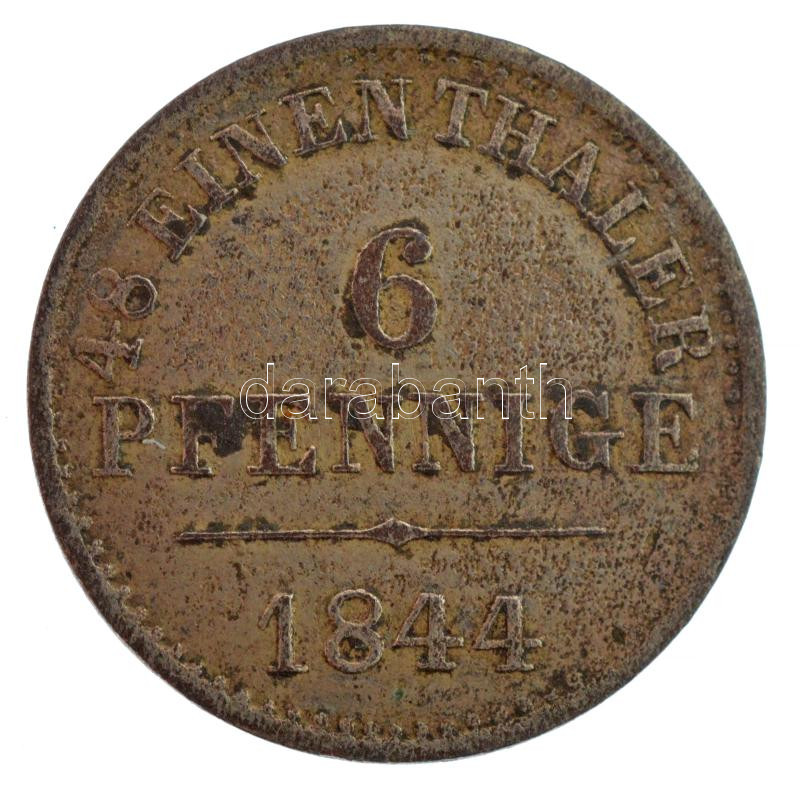 Német Államok / Hannover 1844S 6pf Ag 'Ernst August' T:2- German States / Hannover 1844S 6 Pfennig 'Ernst August' C:VF Krause KM# 198