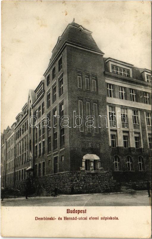 1912 Budapest VII. Dembinszky és Hernád utca elemi népiskola
