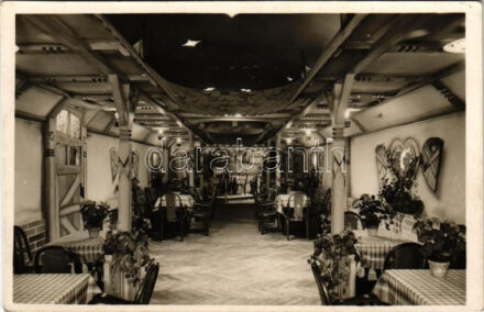 1940 Budapest VIII. Baross Kávéház Étterem, Muskátli Grill, belső. József körút 45. - Tánc reggelig
