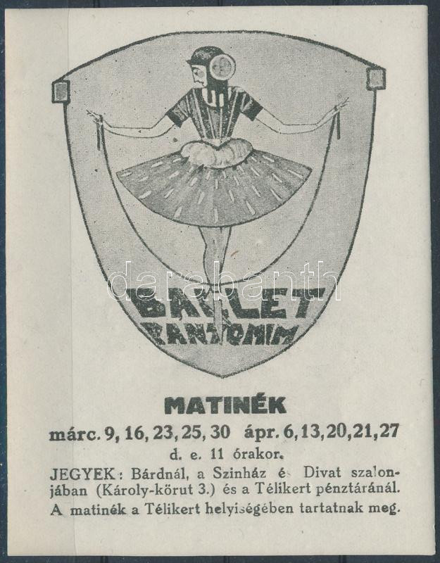 Balett pantomim matinék reklámbélyeg