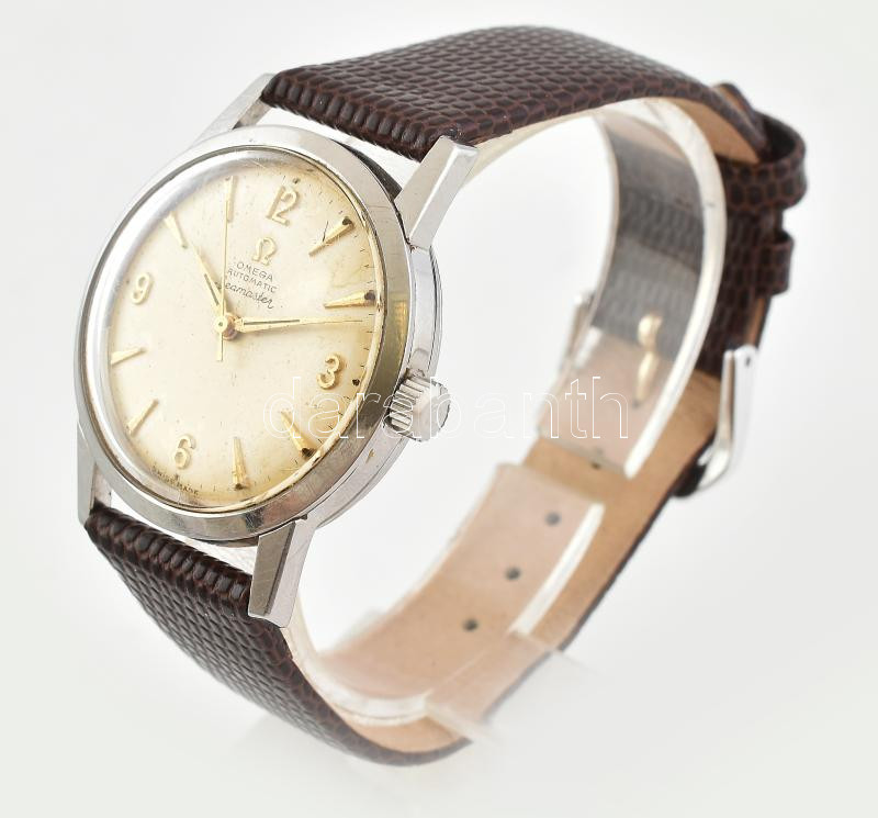 Omega Seamaster karóra, bőr szíjjal, működik, d: 32mm - Image 3