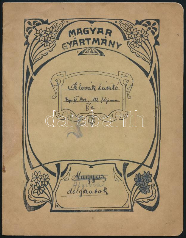 cca 1910 2 db iskolai írófüzet