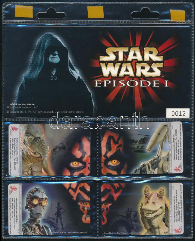1999 Star Wars Episode I telefonkártya, 4 db, díszcsomagolásban - Image 2