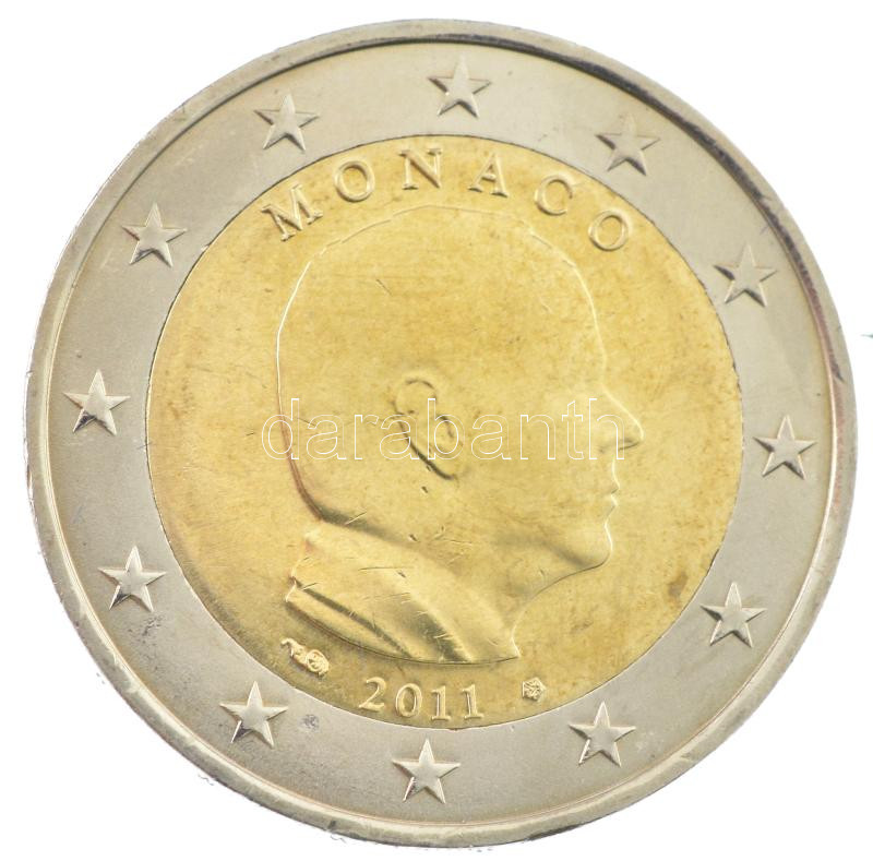 Monaco 2011. 2E 'II. Albert herceg' T:1,1- Monaco 2011. 2 Euro 'Prince Albert II' C:UNC,AU Krause KM#195