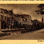 1944 Munkács, Mukacheve, Mukacevo; Horthy Miklós utca / street + '1894-1944 Kossuth Lajos halálának 50. évfordulója' So. Stpl