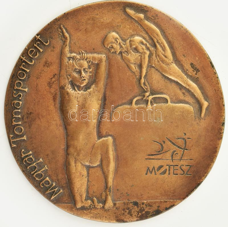 MOTESZ Magyar tornasportért bronz emlékérem d: 12 cm