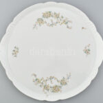 Régi cseh tortatál, matricás porcelán, jelzés nélkül, kopásokkal, d: 38,5cm