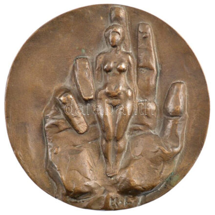 Kiss István (1927-) 1979. 'Képzőművészeti Kivitelező Vállalat' kétoldalas, öntött bronz emlékérem (94mm) T:2
