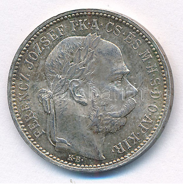 1895KB 1K Ag 'Ferenc József' T:2,2- patina Adamo K5