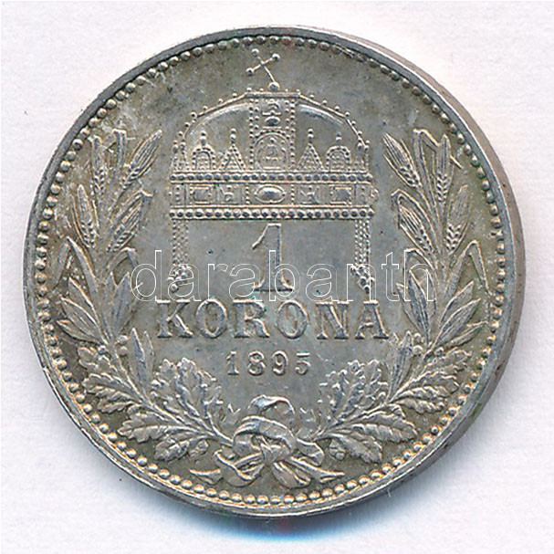 1895KB 1K Ag 'Ferenc József' T:2,2- patina Adamo K5 - Image 2
