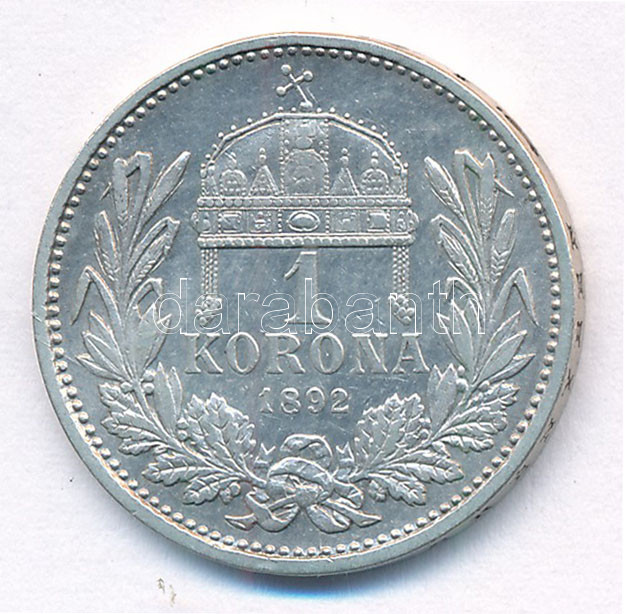 1892KB 1K Ag 'Ferenc József' T:2- kis ph Adamo K5 - Image 2