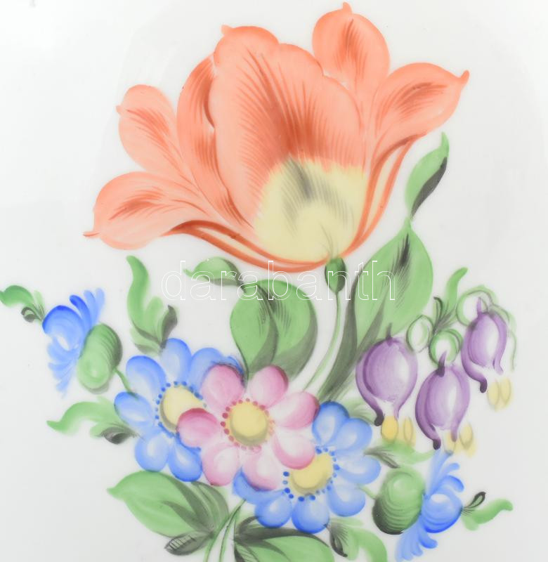 Herendi virág mintás váza, jelzett, hibátlan, m:24cm, d: 20 cm - Image 4