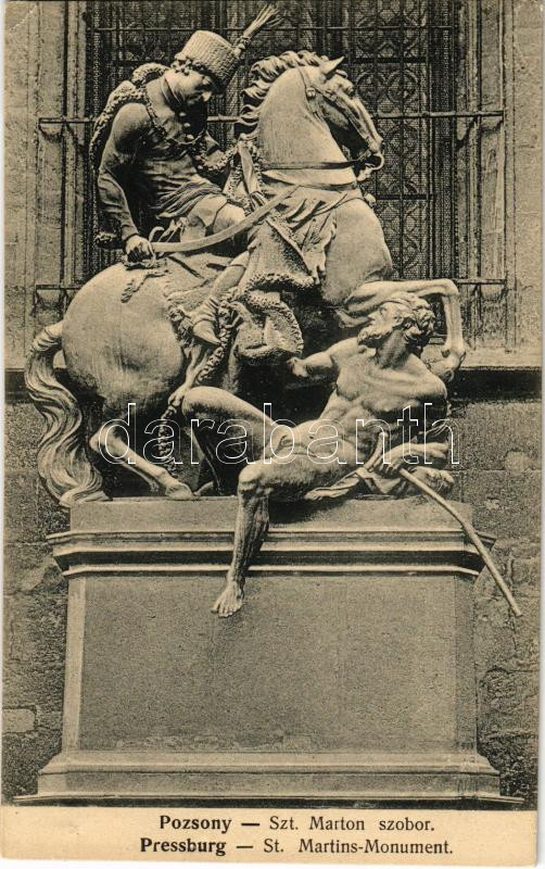 Pozsony, Pressburg, Bratislava; Szt. Márton szobor / St. Martins-Monument