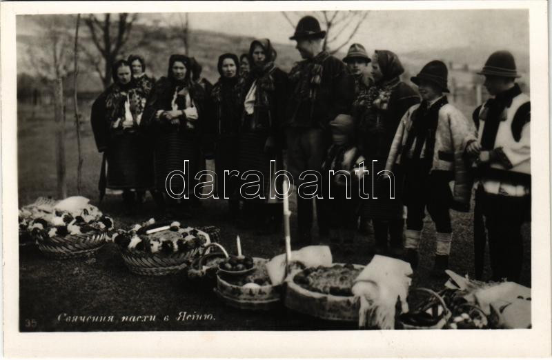 Pászka szentelés Kárpátalján / Podkarpatska Rus., svecení paschy / Transcarpathian folklore, Jewish matzo consecration. Margit Rosenthal
