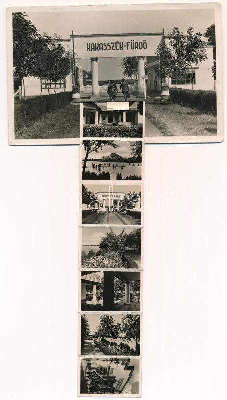 1940 Kakasszékfürdő (Orosháza), Fürdő bejárat. Leporello belül dohányosbolt + 'POSTAI ÜGYN.' (EK) - Image 2