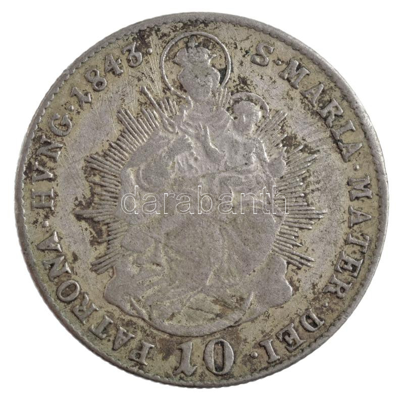 1843B 10kr Ag 'V. Ferdinánd' (3,82g) T:2- patina Hungary 1843B 10 Kreuzer Ag 'Ferdinand V' (3,82g) C:VF patina Huszár: 2085., Unger III.: 1422. - Image 2
