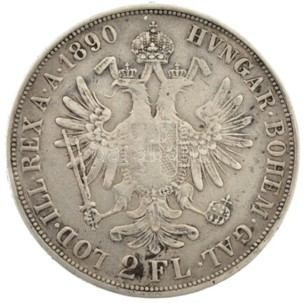 Ausztria 1890. 2Fl Ag 'Ferenc József' (24,59g) T:2,2- fülnyom Austria 1890. 2 Florin Ag 'Franz Joseph' (24,59g) C:XF,VF earmark Krause KM#2233