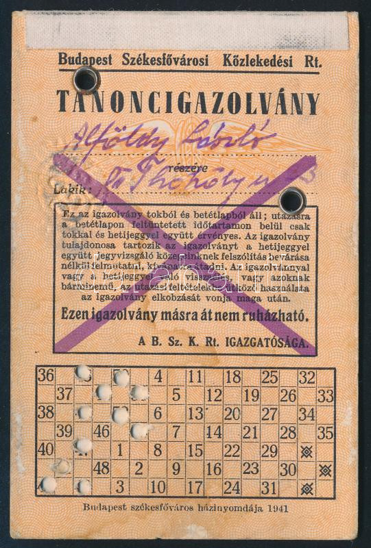 1941-42 BSzKRt fényképes tanoncigazolvány - Image 2