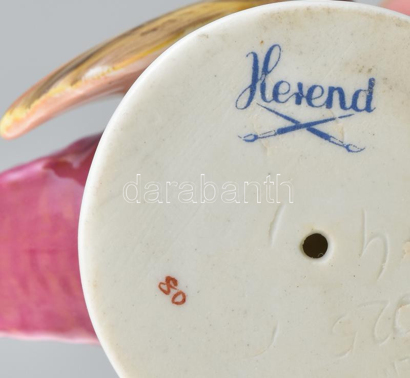 Herendi fácán, kézzel festett porcelán, jelzett, kopásnyomokkal, h: 22cm - Image 4