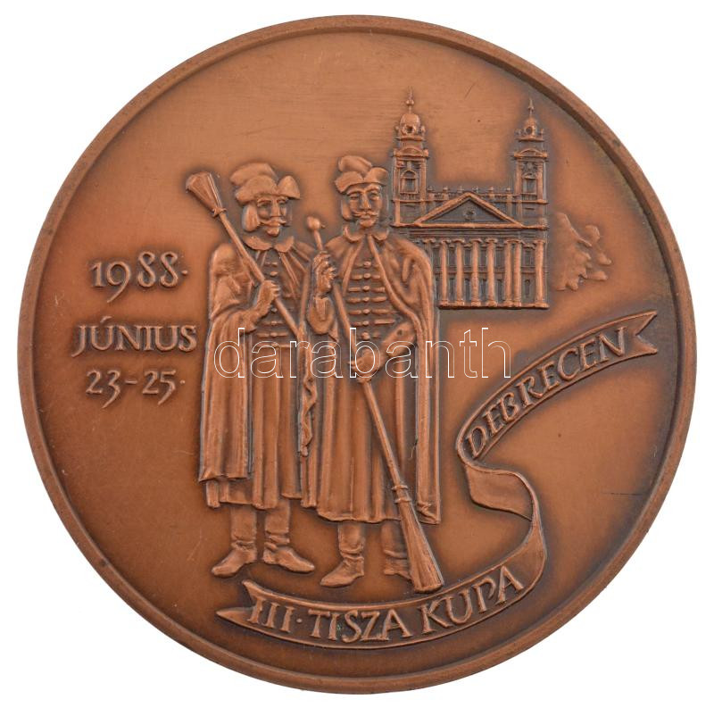 Fritz Mihály (1947-) 1988. 'III. Tisza kupa - Debrecen 1988. június 23-25' kétoldalas bronz emlékérem (60mm) T:1-