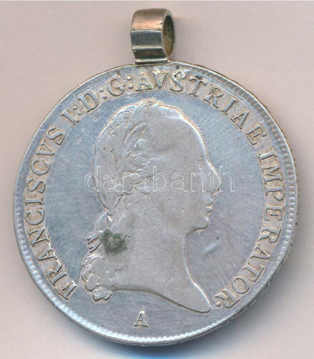 Ausztria 1815A 1/2 Tallér Ag 'I. Ferenc' (14,40g) T:2 füllel / Austria 1815A 1/2 Thaler Ag 'Francis I' (14,40g) C:XF with ear Krause KM#2152